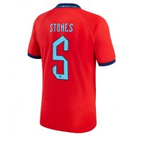 Camisa de Futebol Inglaterra John Stones #5 Equipamento Secundário Mundo 2022 Manga Curta